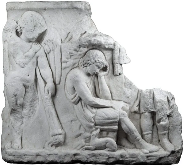 Roman Marble Sarcophagus Fragment Depicting Endymion