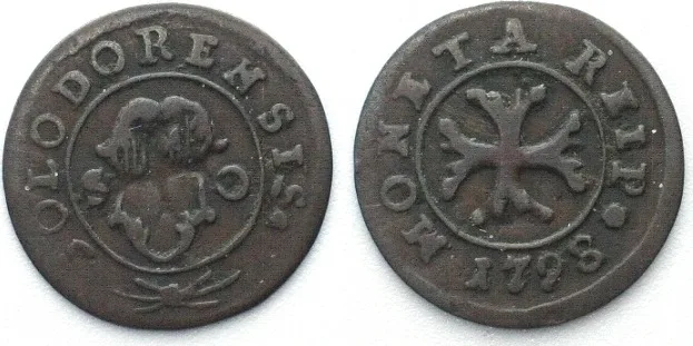 1798 Swiss Cantons SOLOTHURN Vierer 1798 billon VF+