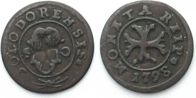 1798 Swiss Cantons SOLOTHURN Vierer 1798 billon VF+