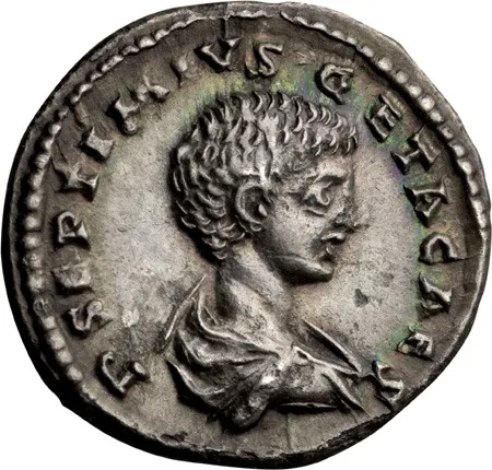 Geta as Caesar. Denarius