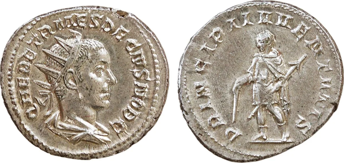 Herennius Etruscus, as Caesar, AR Antoninianus. Rome, AD 250-251.