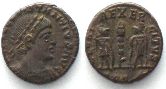 337-340 CONSTANTIUS II AE 14mm, 337-341 TRS palm branch, Trier mint, AU! RARE! AU