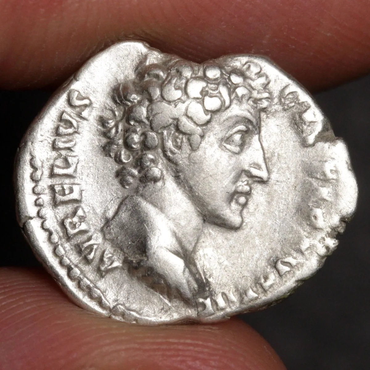 Marcus Aurelius Caesar Denarius 145AD Ancient Roman Empire Silver Coin - Honos Reverse