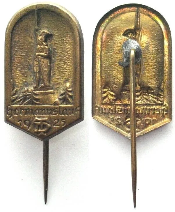 1925 Germany HERMANNSLAUF 1925, GERMAN GYMNASTIC ASSOCIATION, pin 32x18mm UNC
