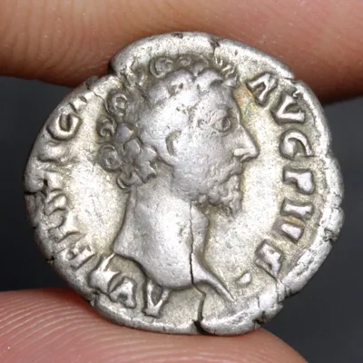 Marcus Aurelius Caesar Denarius 151AD Ancient Roman Empire Silver Coin - Virtus Reverse