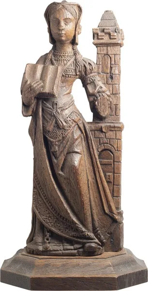 European Oak Figure of a Lady in Waiting