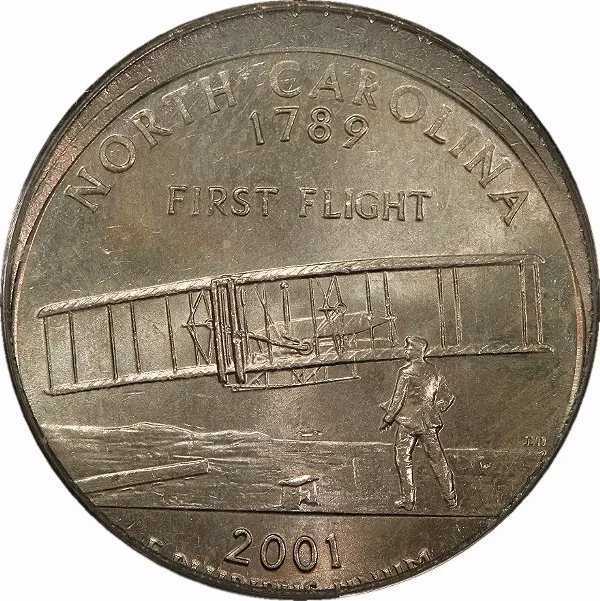 Washington 25¢, 2001, Struck 10% Off Center, 25¢, MS63 , PCGS