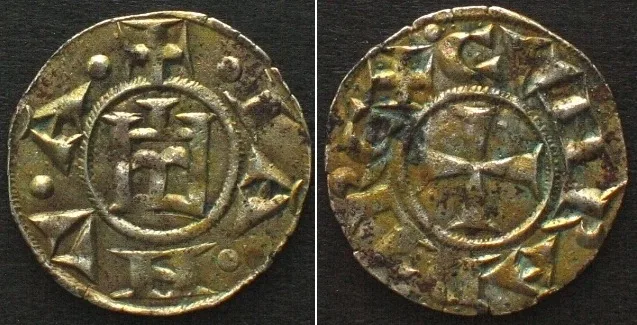 1190-1236 Italian States GENOA Denier, Class D, ND 1190-1236, billon AU!