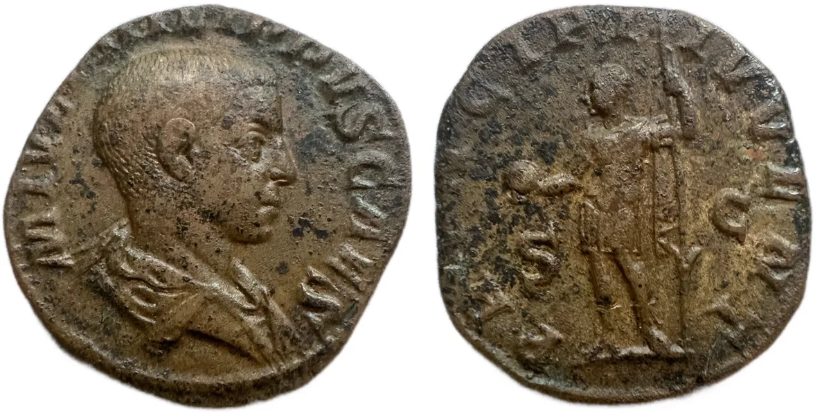 Philip II, 247 AD. AE Sestertius