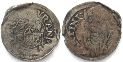 1590-1596 Swiss Cantons URI, SCHWYZ & UNTERWALDEN Schilling ND(16th cent.) billon VF+