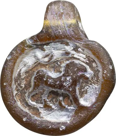 Roman Glass Lion Pendant