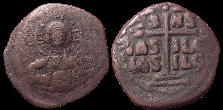 Byzantine Anonymous Romanus III, 1028-1034 AD. AE 28mm, 8.4gm Follis. Class B