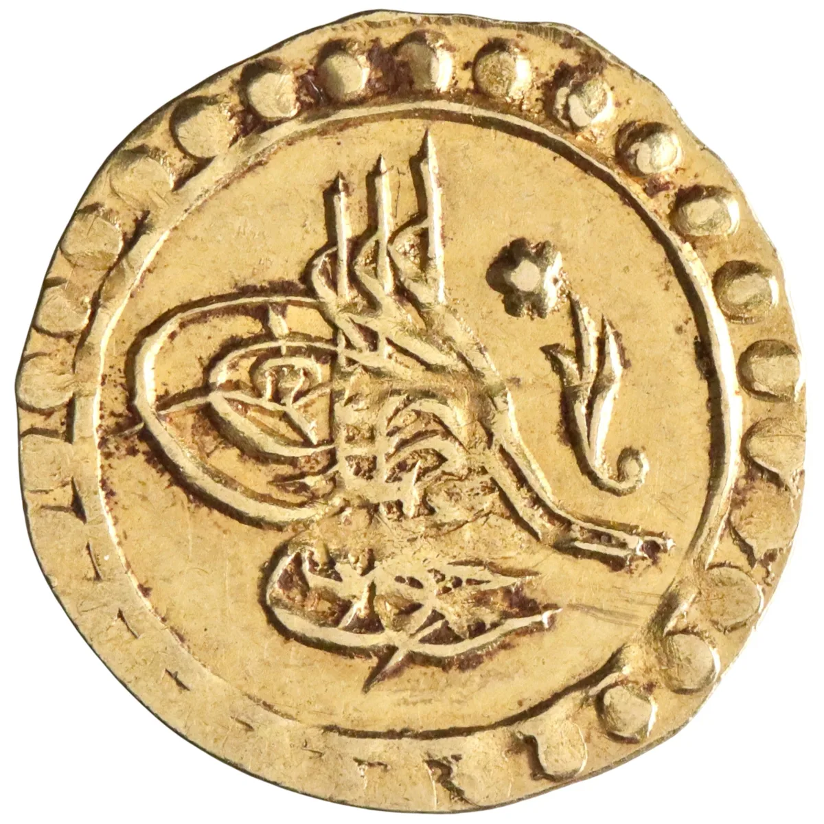 Ottoman: Mahmud II (1808-1839), gold 1/4 zeri mahbub (0.79g), Qustantiniya (Constantinople) mint, AH 1223 (1808 CE), regnal year 2.