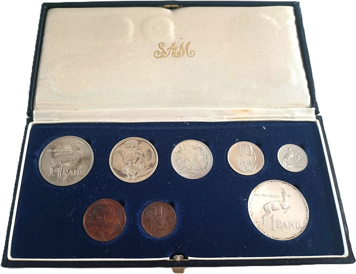 South Africa 1984 Coin set 1c to 1 Rand (2) Proof in the original SAM case