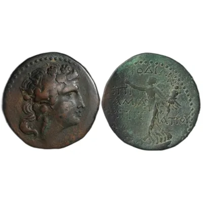 c31 BC-60 AD. Islands of Caria, Rhodes AE 35 brown green patina nVF
