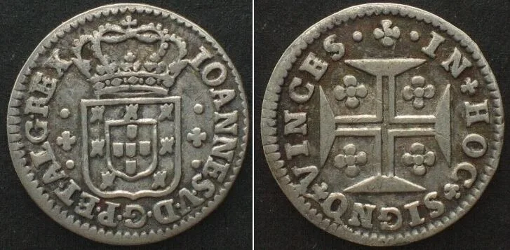 1706-1750 PORTUGAL. 60 Reis (6 Vintens) ND (1706-1750), JOHN V, silver, SCARCE! VF+