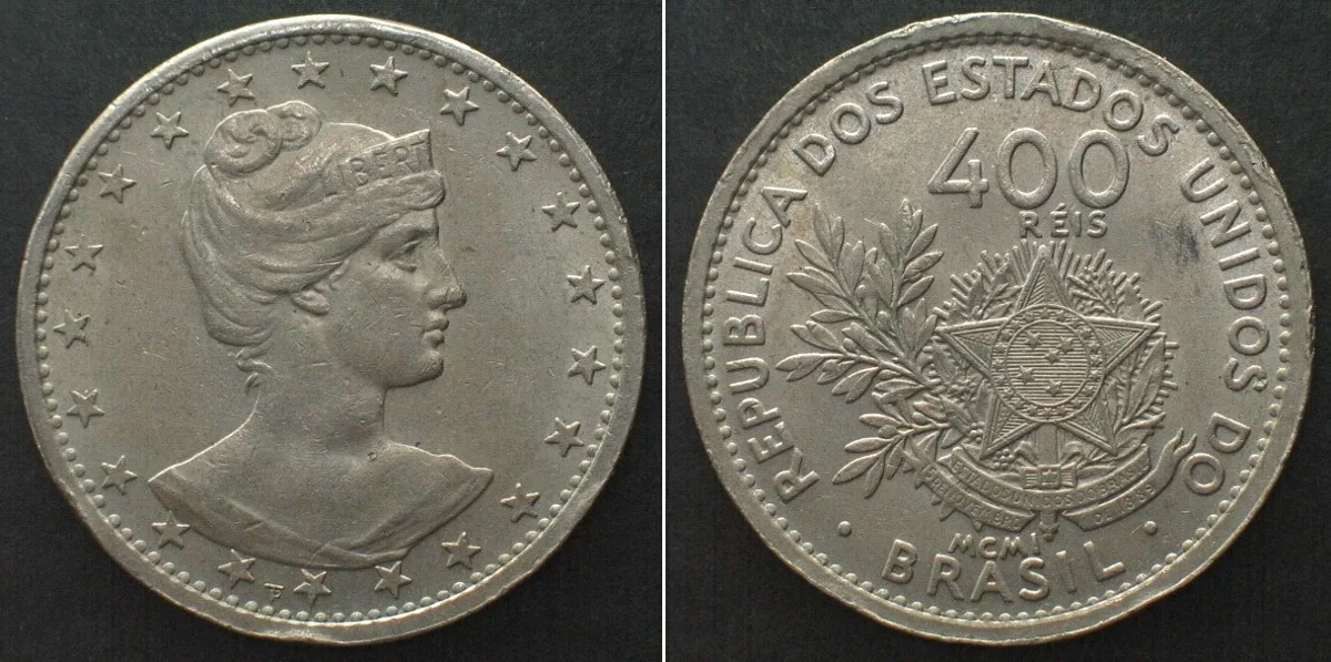 1901 BRAZIL. 400 Reis 1901 Cu-Ni UNC!!!