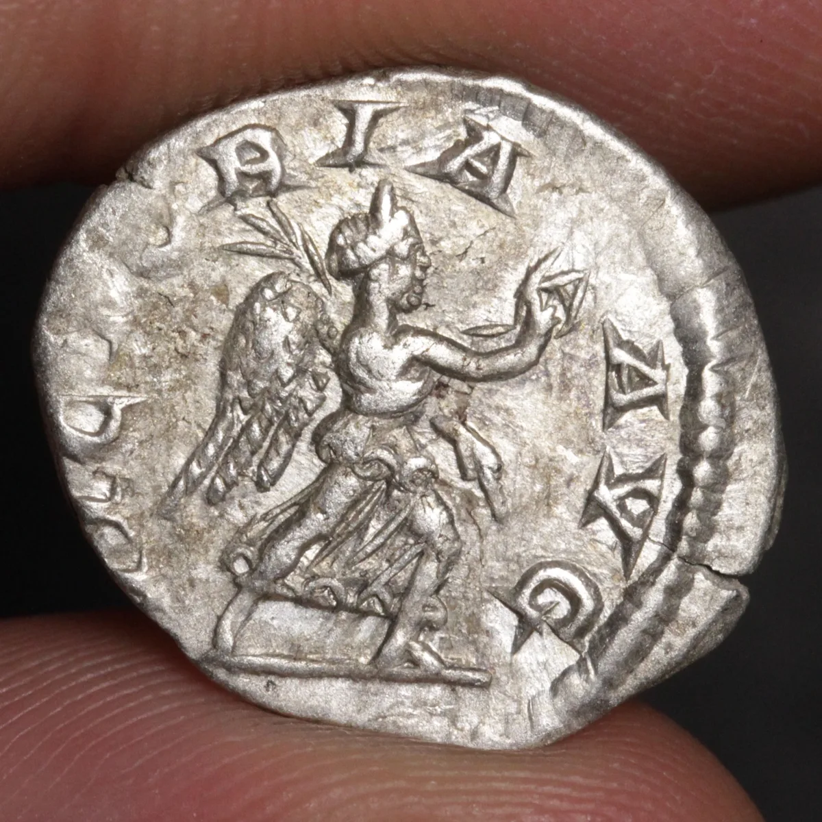 Severus Alexander Denarius 228AD Ancient Roman Empire Silver Coin - Running Victory Reverse
