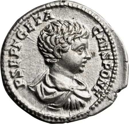 Geta as Caesar. Denarius