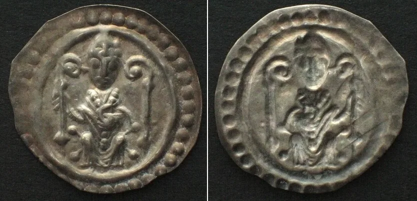 1220-1230 CONSTANCE Bishopric. Bracteate 1220-30, KONRAD II. v. TEGERNFELD silver AU!