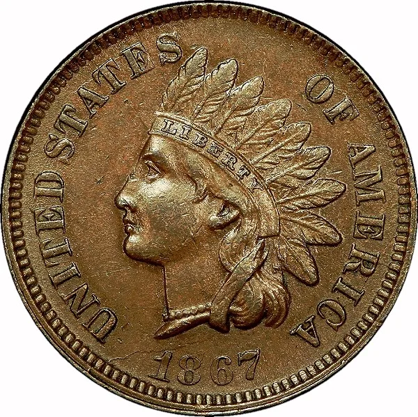 Indian Cent, 1867, 1¢, AU53 BN, PCGS