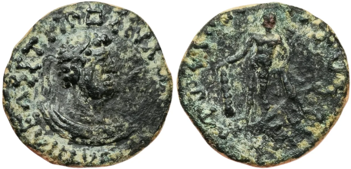 Kushans. Kujala Kadphises (15-50AD). AE tetradrachm (9.60g)