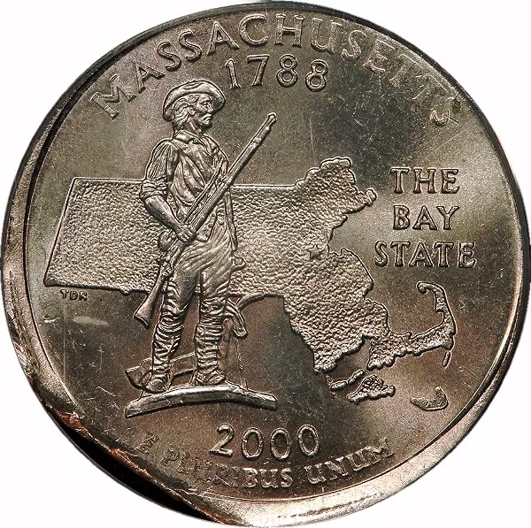 Washington 25¢, 2000, 5% Straight End Clip & Broad Struck, 25¢, MS65 , PCGS