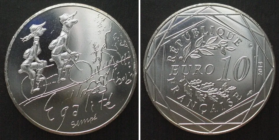 2014 FRANCE 10 Euro 2014 EGALITE silver UNC
