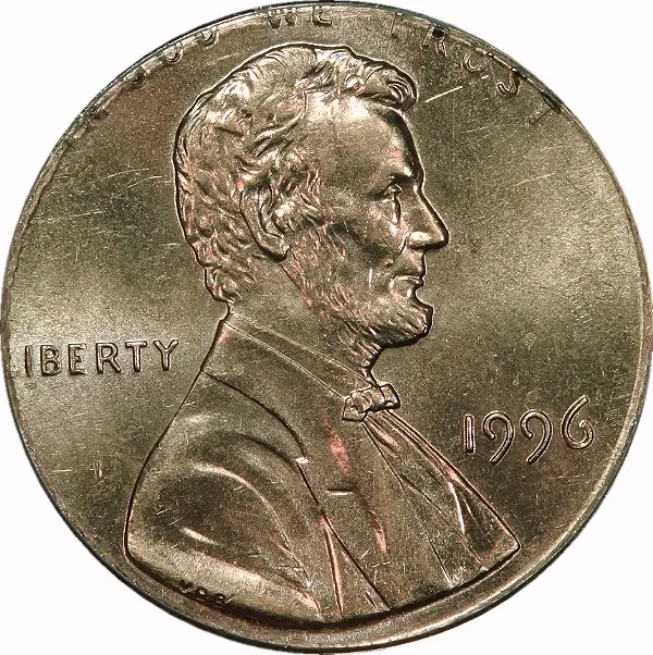 Lincoln Cent, 1996, On 10 Cent Planchet, 1¢, MS64 , ANACS
