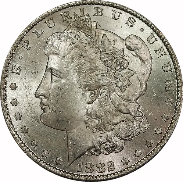 Morgan Dollar, 1882-CC, $1, MS64 , PCGS
