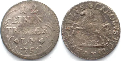 1751 BRUNSWICK-WOLFENBUTTEL 1/12 Thaler 1751 KARL I silver XF Var. LVN VF+