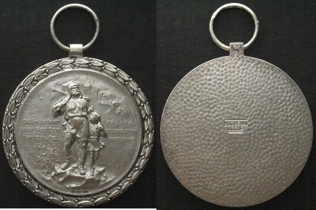 1900 WILHELM TELL DENKMAL Medal ND (about 1900), silvered bronze, 37mm UNC-