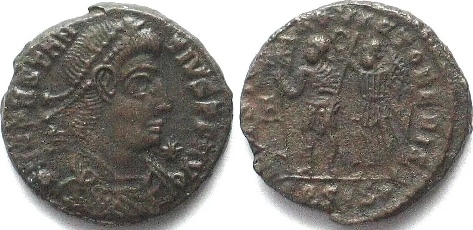 350 CONSTANTIUS II (324-361 AD). AE Centenionalis, 350, BSIS, Siscia mint VF+