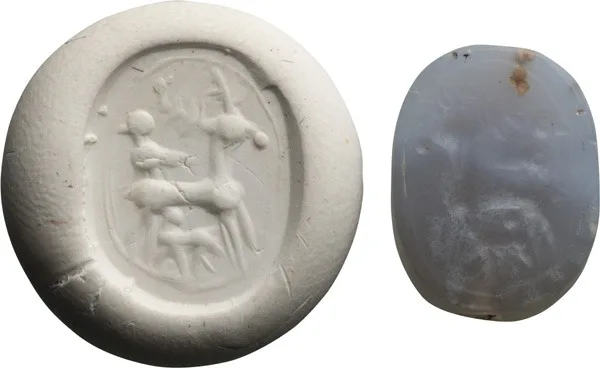 Phoenician Blue Chalcedony Seal