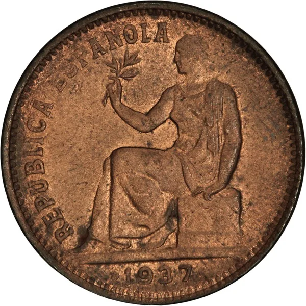 Spain, 1937, 50 Centimos, BU