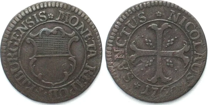 1769 Swiss Cantons FREIBURG Kreuzer 1769 billon SCARCE! VF-XF VF-EF