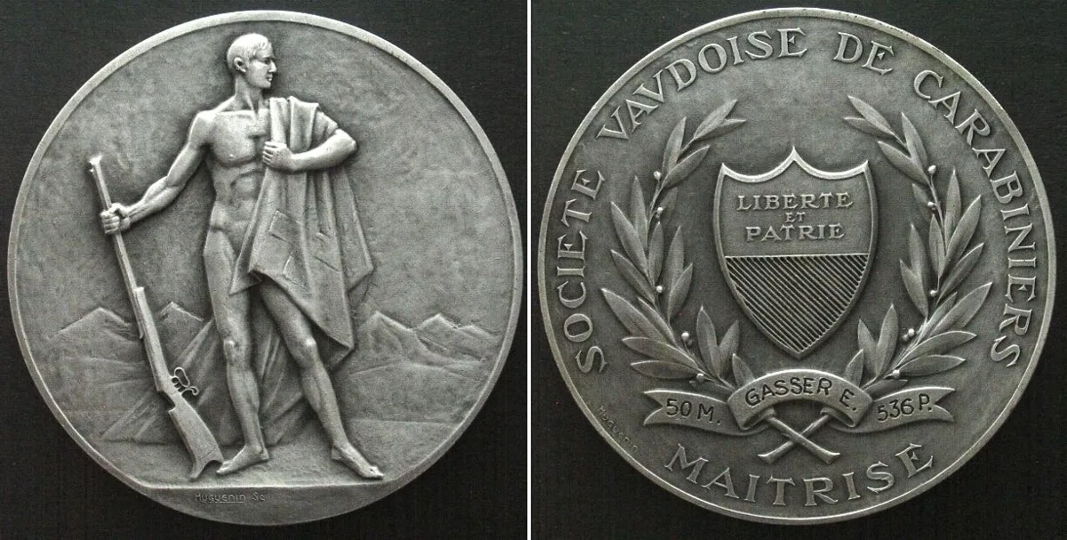 1922-1956 VAUD - SHOOTING SOCIETY Medal ND (1922-1956) silvered bronze UNC