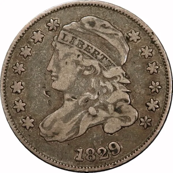 Capped Bust 10¢, 1829, 10¢, VF30
