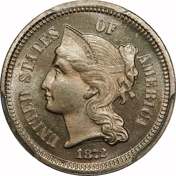Three Cent Nickel, 1872, 3¢ N, PR66 CAM, PCGS