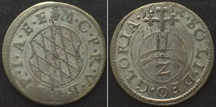 1632 BAVARIA 2 Kreuzer 1632, MAXIMILIAN I, silver VF+