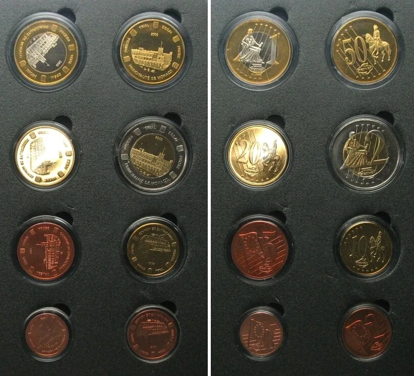 2005 MONACO Euro Spesimen Pattern set 2005 BU