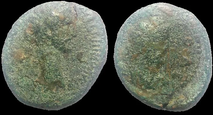 Roman Provincial Judaea, Aelia Capitolina under Antoninus Pius 138–161 AD, AE 23.5mm X 21mm 10.09gm, Green patina Obv: IMP CA T AEL HAD ANToNINo AYG P P laureate head of Antoninus Pius, right Rev: CO