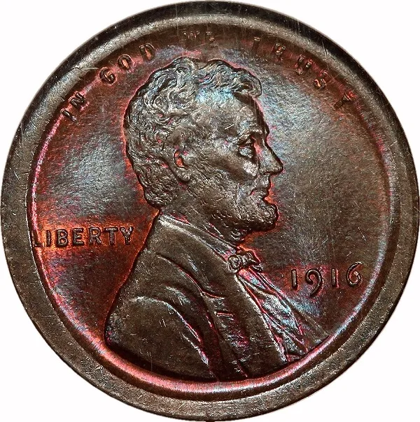 Lincoln Cent, 1916, Broadstruck, 1¢, MS65 BN, NGC