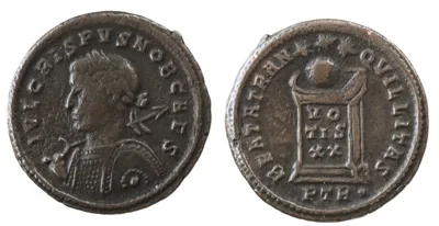 Crispus, as Caesar, BI Nummus. Treveri, AD 322.