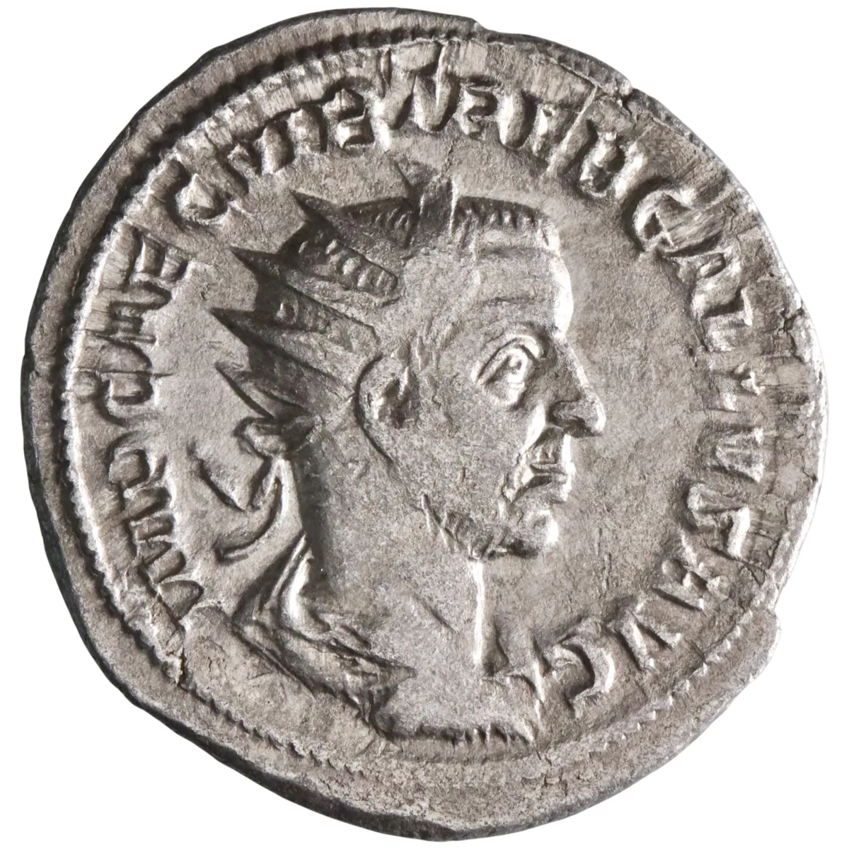 Roman: Trebonianus Gallus (251-253), silver antoninianus (3.86g), Rome mint, 251-253 CE. Pietas.