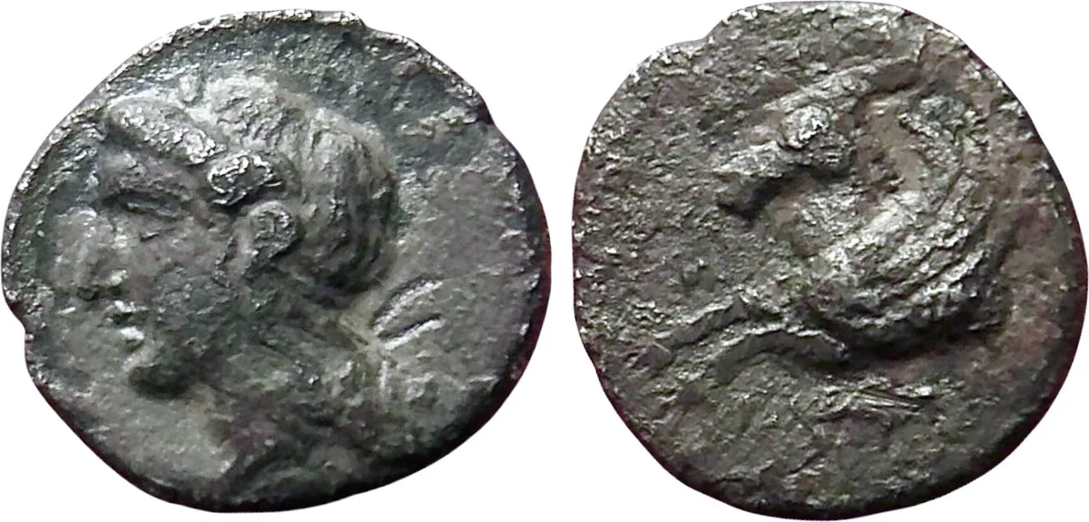 The Greek. Corinthia. Corinth. Circa 350-300 BC. AR Hemidrachm (1.30 g).