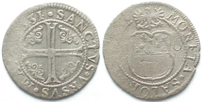 1631 Swiss Cantons SOLOTHURN Batzen 1631 billon AU!