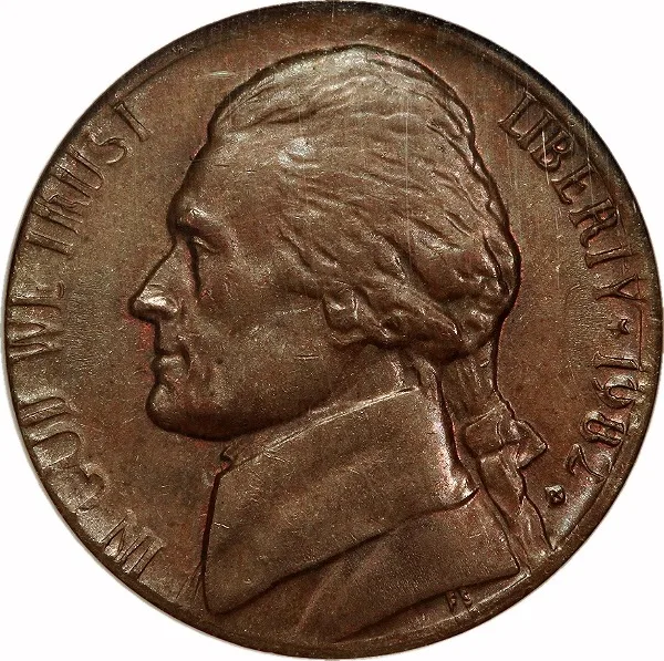 Jefferson Nickel, 1982-D, Double Struck on 1 Cent Planchet, 5¢, MS64 BN, NGC