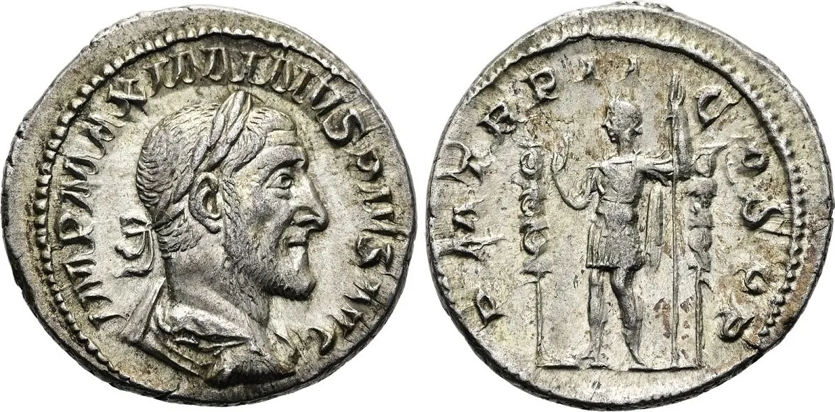 Maximinus I AR Denarius. Rome, AD 236.