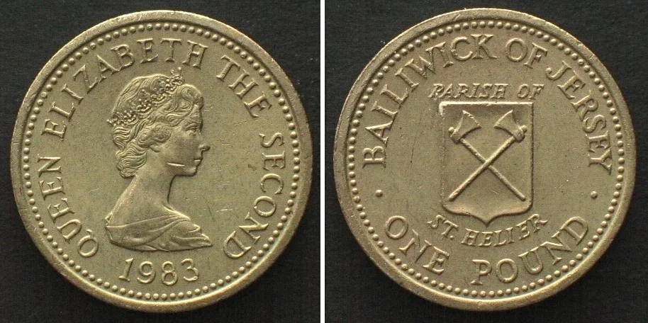 1983 JERSEY 1 Pound 1983 Parish of St. Helier ELIZABETH II nickel-brass UNC-